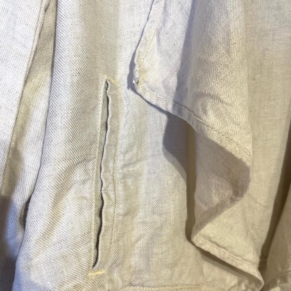 Lou and Grey 100% linen Jacket Open Face waterfall sweater Natural tan Flax S - Picture 7 of 12
